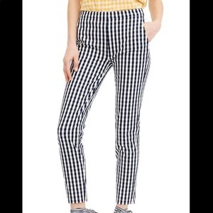 J.Crew Martie Navy Blue Gingham Pants